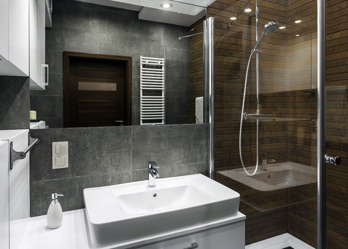 shower in small bathroom