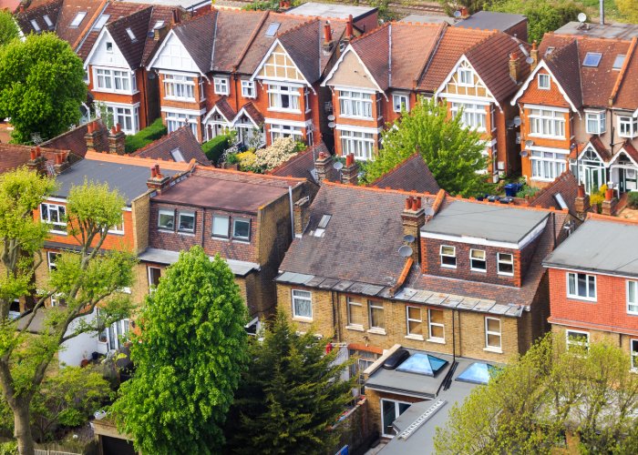 Terraced houses with extensions